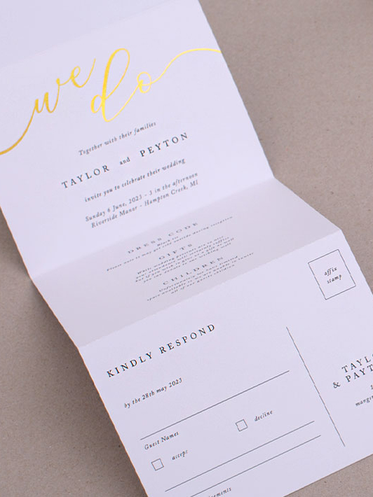 All In One Wedding Invitations With Rsvp - Go Images Camp